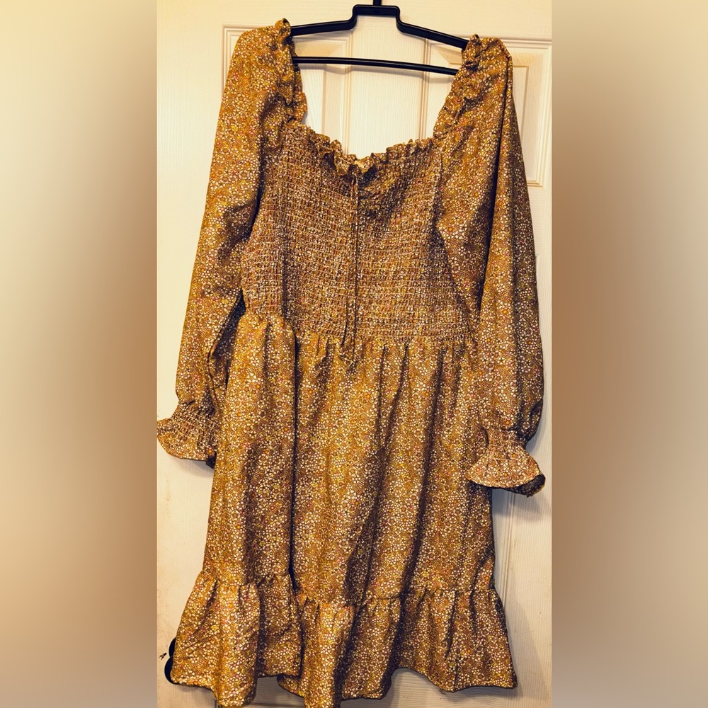 Hint of Blush Floral off the shoulder Ruffle Dress size XXL